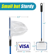 AQUANEAT Aquarium Fish Net, Small Fish Tank Cleaning Net, Food Wastes Skimmer for Small Ponds and Pools