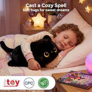 Mewaii Black Cat Plush Pillow Cute Plushies, Squishy & Huggable, 13 in | Cuddly Cat Stuffed Animal Pillow, Low-Shedding, PP Cotton Fill, Machine Washable, Desk Decor, Gift For Kids & Cat Lovers