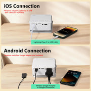 Yoton Y3 Mini Projector, Ultra-Compact 317g, 360° Stand, Auto Keystone | 50% zoom, 720P Native, 1080P Input Support, Portable Small Movie Projector Compatible with TV Stick/HDMI/USB/TF Card
