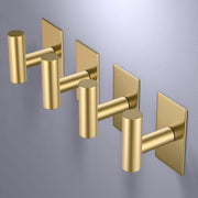 VAEHOLD Wall Towel Hooks, Heavy Duty Sticky Holder Waterproof Towel Hooks for Hanging Coat, Clothes, Closet Hook Wall Mount for Kitchen (Gold, 2 Pack)