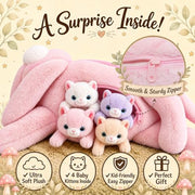 gnomantic Cat Stuffed Animals with Babies Inside, Mommy Toy for Kids