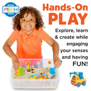 Creativity for Kids Sensory Bin: Construction Zone Playset - Preschool Learning Activities, Excavator Toys for Boys Ages 3-5+, Outdoor Toys and Gifts for Kids