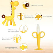 Baby Teething Toys 3-6 Months, Baby Chew Teether Toys | BPA Free, Babies Teething Relief, Banana Toothbrush, Fruit Shape Giraffe Newborn Teether Toy Gift for Boy and Girl