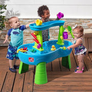 Step2 Rain Showers Splash Pond Toddler Water Table, Outdoor Kids Water Sensory Table, Ages 18+ Months, 13 Piece Water Toy Accessories, Blue & Green
