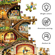 HUADADA Puzzles for Adults 1000 Pieces-Rabbit House Puzzles | Gifts for men women,Family Games,Eco matte oil print,eye strain relief,tight puzzle piece fit,vibrant colours