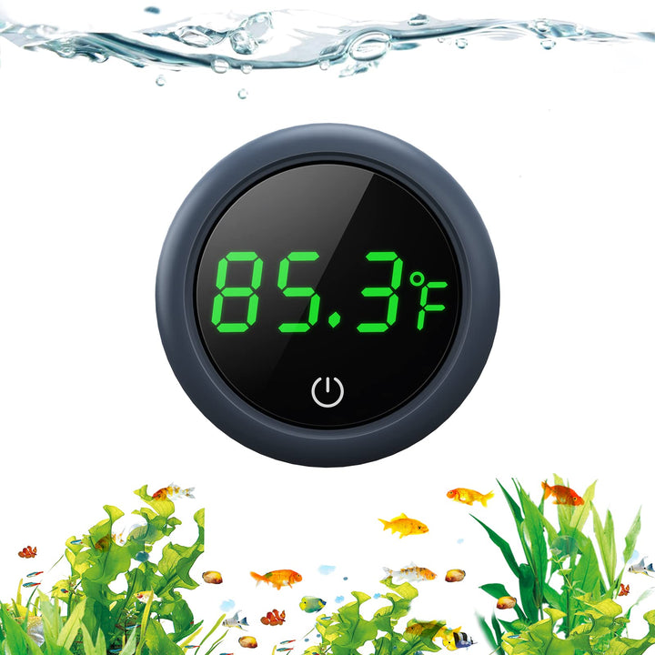 PAIZOO Aquarium Thermometer Digital, Highly Accurate Fish Tank Thermometer | LED Display, 8000h Battery Life, Precise Temp Gauge, Range 0-140℉, Stick-on Fish Tank Thermometer for Betta, Axolotl & Turtle