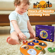 Halloween Pumpkin Wooden Peg Puzzle for Toddlers Montessori Toy for Age 1-3