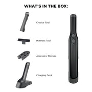Shark WANDVAC Cordless Hand Vac, Black, WV201BK | Lightweight at 1.4 Lbs., Powerful Suction for Pet Hair, Charging Dock, One-Touch Empty, Car & Home, Duster Crevice Tool