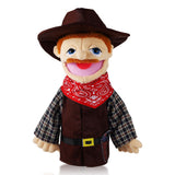 Role Play Hand Puppets Hand Plush Chef Doctor Fireman Pirate Detective Athlete Nurse Worker Hand Puppet Toys Puppets for Kids Storytelling Imaginative Pretend Play Teaching Preschool(Cowboy)