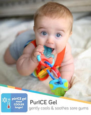 Nuby Ice Gel Teether Keys for Babies, Soft Teething Toy, Blue, 3M+ | Cooling Teethers for Infants, Easy-Hold Textured Teething Toy, Textured for Teething