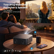 Outdoor-Projector-4K [VIDAA Live TV/40W Dolby/920 ISO] with WiFi6 and Bluetooth Compatible with Netflix, Smart Projector, AI Voice Control & Auto Focus, HDR10, Movie Proyector for Ceiling Home Theater