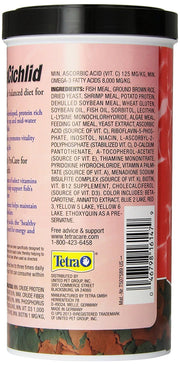 Tetra Tetra Cichlid Large Flake Food 5.65oz | Daily Diet For Top & Mid-Water Cichlids, Protein-Rich Flakes Promote Optimal Health, Clear Water Formula Does Not Cloud Water