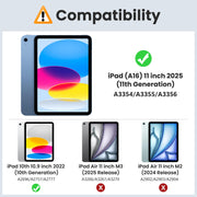 MoKo for iPad (A16) 11th Generation Case, iPad 10th Gen Case, Navy Blue | For iPad 11/10.9 Inch Case 2025/2022, Slim Stand Hard PC Translucent Back Shell Smart Cover,Support Touch ID,Auto Wake/Sleep