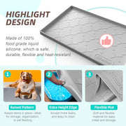 SIKADEER Waterproof Under Sink Mat 34" x 22", Silicone Mat Kitchen liner | BPA-Free Silicone Tray with Raised Lip Protect Cabinets from Leaks, Versatile Home Organizer for Bathroom, Pets, Boots, Floor