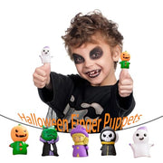 Jocomoni 5 Pieces Halloween Finger Puppets Toys for Kids Ghost Character Party Favors Goodie Bag Fillers