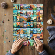 National Parks Puzzle for Adults 1000 Pieces,Travel Poster Landscape Puzzle Including Zion Yellowstone Yosemite, Nature Jigsaw Puzzles Scenery Mountain Scene