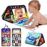 URMYWO Tummy Time Mirror Toys, High Contrast Baby Toys for Newborn | Visual Stimulation Black and White Baby Toys, Sensory Crinkle Book Toy for Infant 0-3-6-12 Months, Boy Girl Shower Gifts
