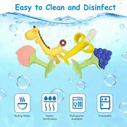 Baby Teething Toys 3-6 Months, Baby Chew Teether Toys | BPA Free, Babies Teething Relief, Banana Toothbrush, Fruit Shape Giraffe Newborn Teether Toy Gift for Boy and Girl