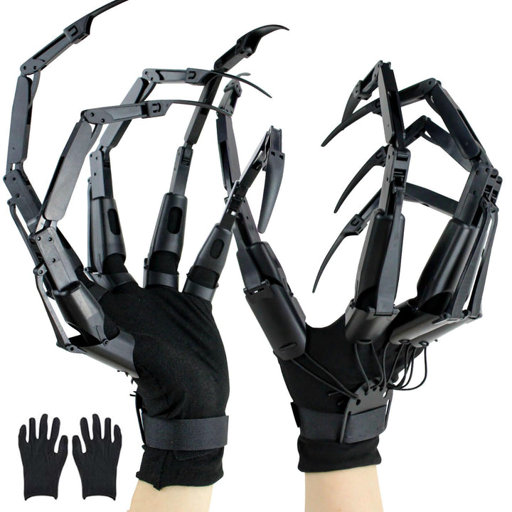 Foggizo Articulated Fingers With Fingernail, “Halloween Frights”, Extensions With Gloves, Halloween Costume Prop, Creepy Cosplay Claw Hands