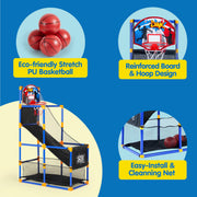 JOYIN Arcade Basketball Game Set with 4 Balls and Hoop for Kids 3+ Years Old Indoor Outdoor Sport Play - Easy Set Up - Air Pump Included - Ideal for Competition
