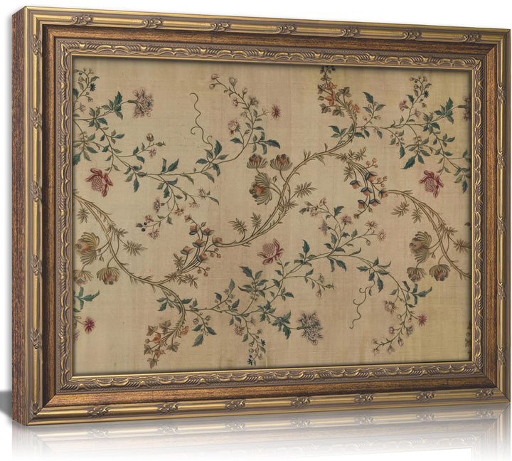 Vintage gold framed Floral Vine wall art Retro Beige Botanical Painting Canvas Prints Elegant Antique Flower French Leaf Wall Decor for Farmhouse Bedroom Living Room Home Decration 9x11in