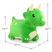 Bouncy Pals Toddler Dinosaur Hopper Toy, Kids Outdoor Ride on Bounce Animal | Outside Inflatable Riding Plush Triceratops Bouncing Horse Hopping Toy, Cool Birthday Gifts Age 2 3 4 5 6 Year Old Boy Girl
