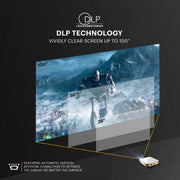 Kodak Ultra Mini Portable Projector - HD 1080p Support LED DLP Rechargeable Pico - 100 Display Built-in Speaker - HDMI USB and Micro SD - Compatible with iPhone iPad Android Phones"