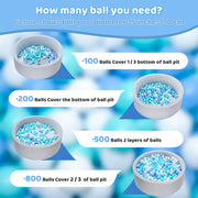 MoonxHome Ball Pit Balls for Toddlers, BPA Free Crush Proof Plastic Toy Balls for Ball Pit, Children's Pool Water Toys, Macaron Ocean Balls for Play Tent 2.15 Inch Pack of 100 200 500 800 1000