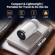 Mini Projector with WiFi and Bluetooth, Portable Projector Support 5w Soundbase Speaker, 170 ANSI, Auto Vertical Keystone, 180° Rotation Smart Projector Proyector for Home Bedroom Outdoor, HY300 Ultra