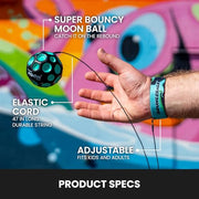 Waboba Bounceback Returning Black and Blue Moon Ball Hyper Bouncy Balls | Extreme Bounce and Fun, Super High Bouncing Ball, for Active Play and Outdoor Games