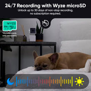 WYZE Cam Pan v3, Indoor/Outdoor Security Camera with 360° Pan/Tilt/Zoom | Vibrant Color Night Vision, IP65-rated, Pan Scan Auto Patrol, 2-way Audio and Privacy Mode, No subscription required.