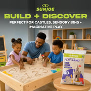 Sun Joe Silica Play Sand for Sandbox, Sensory Table & Gardens, Ultra Fine, 50 Lb Bag - Indoor & Outdoor Craft Accessory for Molding, Digging & Sculpting, PLYSAND50