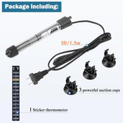 HITOP 50W Adjustable Aquarium Heater, Submersible Fish Tank Heater Thermostat with Suction Cups for 6-15Gal
