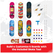 TECH DECK Spongebob Sk8shop Bonus Pack Customizable Fingerboards Set | Customize 6 Boards with Skate Tool & Wheels, Authentic Details, Fidget Skateboard Toy Gifts for Kids & Collectors Ages 6+