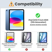 MoKo for iPad (A16) 11th Generation Case, iPad 10th Gen Case, Navy Blue | For iPad 11/10.9 Inch Case 2025/2022, Slim Stand Hard PC Translucent Back Shell Smart Cover,Support Touch ID,Auto Wake/Sleep