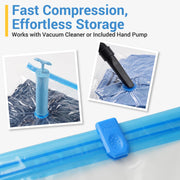 Fygrip 80% Space Saver Vacuum Storage Bags with Hand Pump, 20 Combo | Plastic Packaging Bags, Vacuum Seal Bags for Clothing, Travel Luggage, Blankets, Comforters