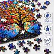Amzgo® 1000 Pieces Stained Glass Jigsaw Puzzle, Beautiful Tree of Life Art Puzzles for Adults, Unique Fun Impossible Hard Difficult Challenging Pretty Puzzles, Colorful Mosaic Nature Puzzle