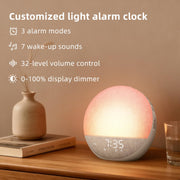 Odokee Sunrise Alarm Clock White Noise Machine: Natural Wake Up Light | Dimmable Clock with Bluetooth Speaker for Bedroom - 25 Sleep Sounds for Baby Adults Kids Putty
