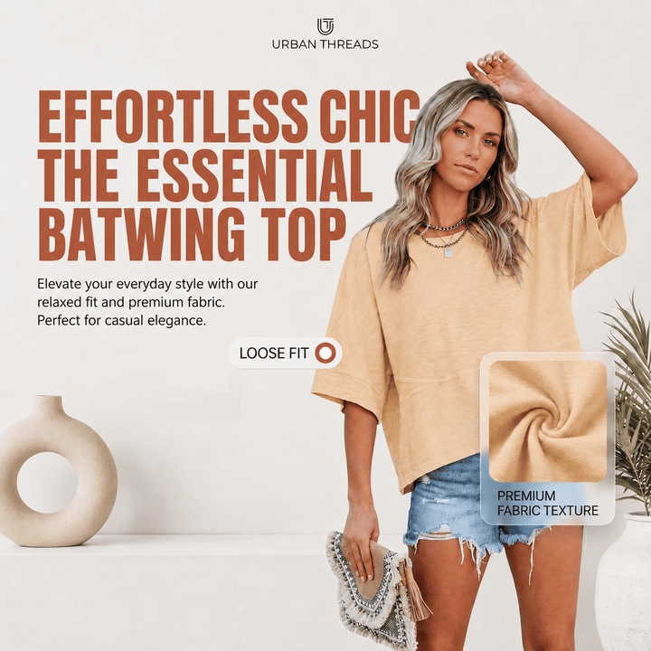 🏆Hot Sale⚡Breezy Comfort Batwing Top