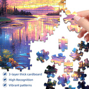 Starry Aurora Lake Puzzles for Adults 1000 Pieces,Interlocking No Dust | Challenging Jigsaw Puzzles,Thick Pieces with Matte Finish,Relaxing Night Sky Wall Art Decor,Stress Relief Gifts for Mom Dad