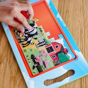 Melissa & Doug Take-Along On the Farm Magnetic Jigsaw Puzzles | Two 15-Piece Magnetic Puzzles, Fold-Out Carrying Case with Handle, Mess-Free Travel Toys, Preschool Toys for Kids, Ages 3+