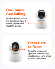 SensForge 2.5K Indoor Pan-Tilt Security Camera, 360° Dual-Band 2.4/5GHz Wi-Fi Camera for Home, Smart AI Human & Pet Detection, 64GB SD Card Included, Two-Way Talk, No Subscription Required (1, White)