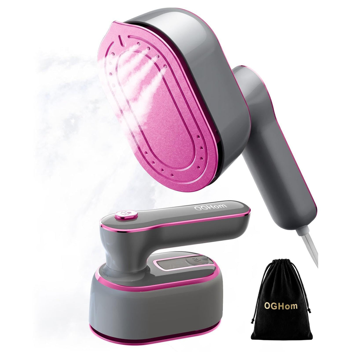 Steamer for Clothes, 2-in-1 Handheld Clothes Steamer with Dry & Steam Ironing, 180° Rotatable Handle, 20s Fast Heat-Up, 970W Portable Travel Steamer for Clothes, Compact for Home & Travel