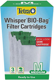 Tetra Whisper Bio-Bag Medium Filter Cartridges for Aquariums, 3 Count | Ready to Use, Fits Tetra Whisper Fish Tank Filters 5-10 Gal, PF-10, IQ 10, Replace Monthly