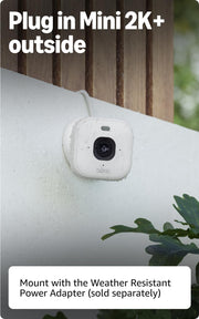 Blink Mini 2K+ (newest model) – Plug-in Home & Pet Indoor Security Camera with 2K video resolution, night vision, enhanced audio, motion detection – 2 cameras (White)