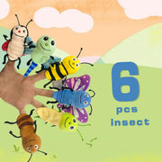 JUSTQUNSEEN 6pcs Insect Finger Puppet Set, Mini Hand Puppets Suitable for Kids, Cute Insect Animal for Role-Playing and Storytelling, Realistic Finger Puppet for Toddlers