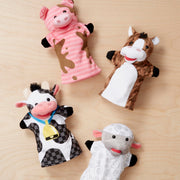 Melissa & Doug Farm Friends Hand Puppets (Set of 4) - Cow, Horse, Sheep, and Pig Soft Puppets for Kids and Toddlers Ages 2+