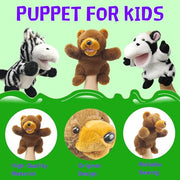 Hand Puppets Bear Puppet,10" Animal Hand Puppets for Kids, Hand Puppet for Toddlers 1-3 and Kids with Movable Mouth,Bear Stuffed Animal Plush Puppets Toy Gift for Interactive Storytelling