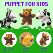 Hand Puppets Bear Puppet,10" Animal Hand Puppets for Kids, Hand Puppet for Toddlers 1-3 and Kids with Movable Mouth,Bear Stuffed Animal Plush Puppets Toy Gift for Interactive Storytelling