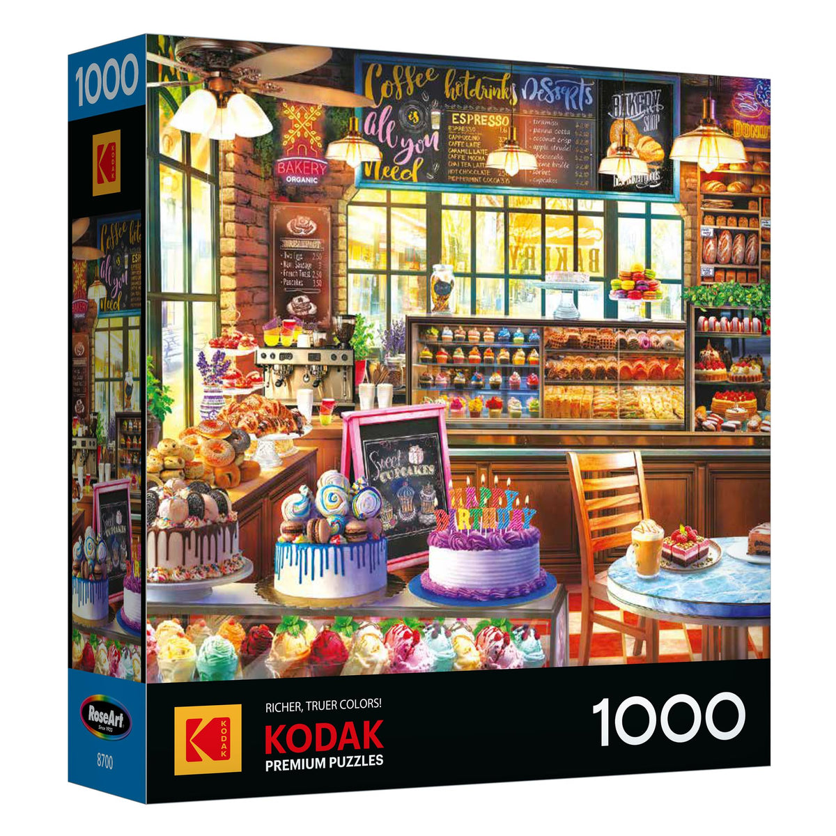 RoseArt Kodak Premium The Bakery 1000 Piece Jigsaw Puzzle for Adults | 19.25" x 26.625" Finished Size, Fully Interlocking Pieces, Poster Included, Made in USA